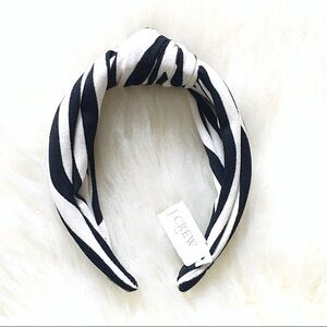 J. Crew Zebra Print Black and White Striped Top Knot Women’s Headband